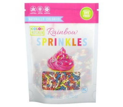 ColorKitchen, Rainbow, Sprinkles From Nature, Rainbow Sprinkles, 1.25 oz (35.44 g)
