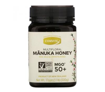 Comvita, Raw, Multifloral Manuka Honey, MGO 50+, 17.6 oz (500 g)