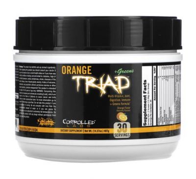 Controlled Labs, Orange Triad + Greens, апельсин, 407 г (14,37 унции)