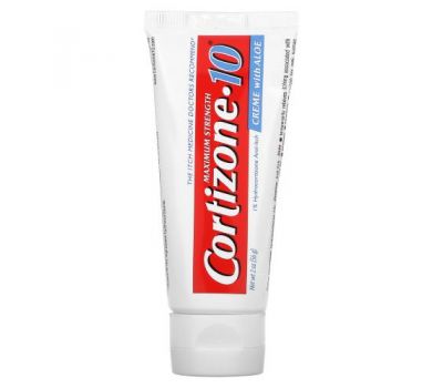 Cortizone 10, 1% Hydrocortisone Anti-Itch Creme with Aloe, Maximum Strength, 2 oz (56 g)