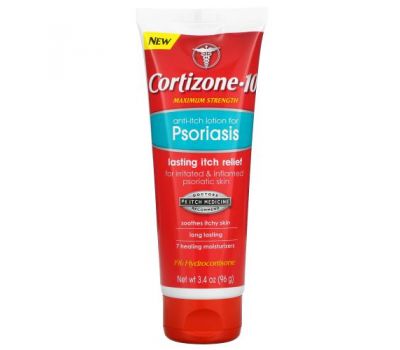 Cortizone 10, Anti-Itch Lotion For Psoriasis, Maximum Strength, 3.4 oz (96 g)