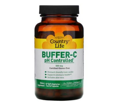 Country Life, Buffer-C, pH Controlled, 500 mg, 120 Vegetarian Capsules