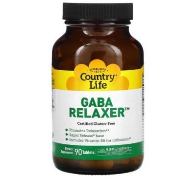 Country Life, GABA Relaxer, 90 Tablets
