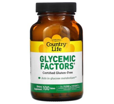 Country Life, Glycemic Factors, 100 Tablets