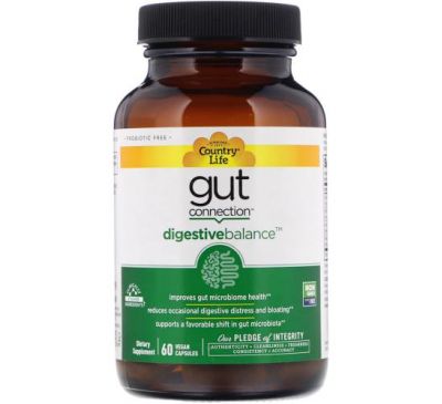 Country Life, Gut Connection, Digestive Balance, 60 Vegan Capsules