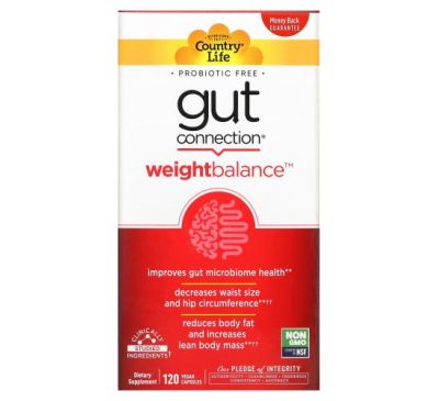 Country Life, Gut Connection, Weight Balance, 120 Vegan Capsules