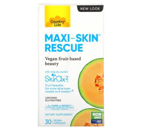 Country Life, Maxi-Skin Rescue, 30 Vegan Capsules