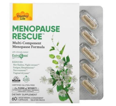 Country Life, Menopause Rescue, 60 Vegetarian Capsules