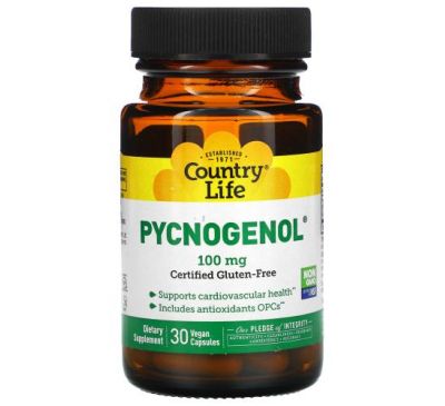 Country Life, Pycnogenol, 100 mg, 30 Vegan Capsules