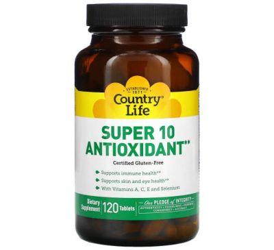 Country Life, Super 10 Antioxidant, 120 Tablets