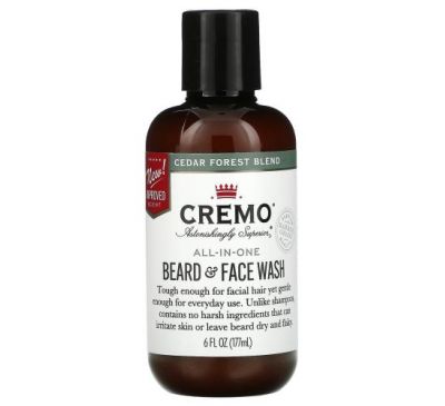 Cremo, All-In-One Beard & Face Wash, Cedar Forest Blend, 6 fl oz (177 ml)
