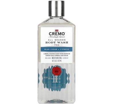 Cremo, All Season, Body Wash, No. 4, Blue Cedar & Cypress, 16 fl oz (473 ml)