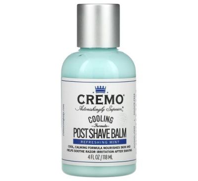 Cremo, Cooling Formula Post Shave Balm, Refreshing Mint, 4 fl oz (118 ml)