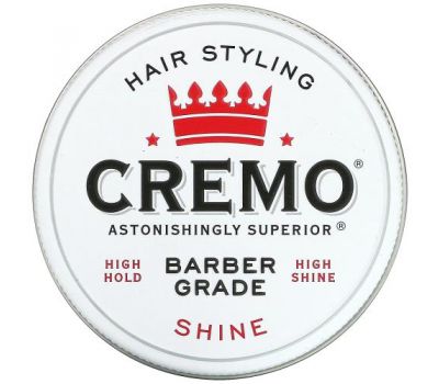 Cremo, Premium Barber Grade Hair Styling Pomade, Shine, 4 oz (113 g)