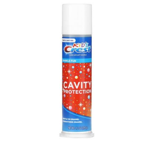 Crest, Kids, Cavity Protection, Fluoride Anticavity Toothpaste, Sparkle Fun, 4.2 oz (119 g)