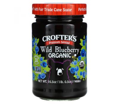 Crofter's Organic, Organic Premium Spread, Wild Blueberry, 16.5 oz (468 g)