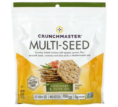 Crunchmaster, Multi-Seed Cracker, Rosemary & Olive Oil, 4 oz (113 g)