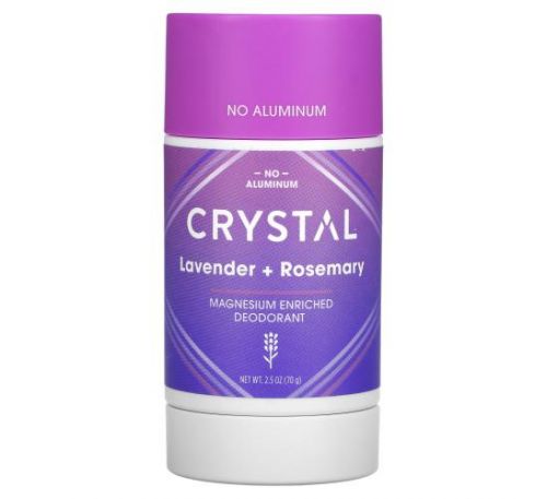 Crystal Body Deodorant, Magnesium Enriched Deodorant, Lavender + Rosemary, 2.5 oz (70 g)