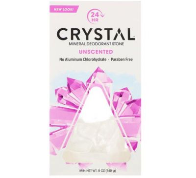 Crystal Body Deodorant, Mineral Deodorant Stone, Unscented, 5 oz (140 g)