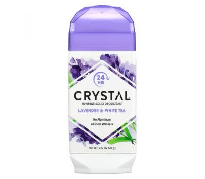 Crystal Body Deodorant, натуральний дезодорант, лаванда та білий чай, 70 г (2,5 унції)