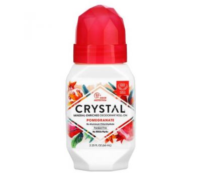Crystal Body Deodorant, натуральний кульковий дезодорант з гранатом, 66 мл (2,25 рідкі унції)