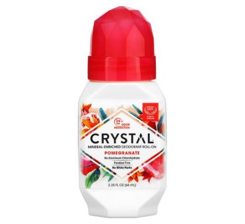 Crystal Body Deodorant, натуральний кульковий дезодорант з гранатом, 66 мл (2,25 рідкі унції)