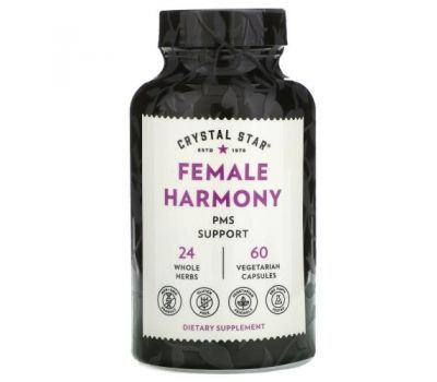 Crystal Star, Female Harmony, поддержка при ПМС, 60 растительных капсул