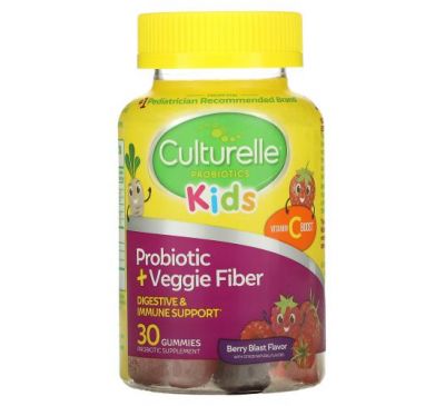Culturelle, жевательные конфеты с пробиотиками для детей, ягодный вкус, 30 жевательных конфет для приема раз в день