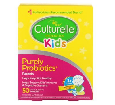 Culturelle, Kids, Purely Probiotics,  1+ Years, Unflavored, 50 Single Serve Packets
