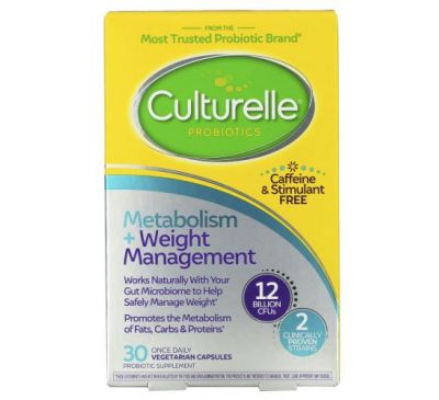 Culturelle, Probiotics, Metabolism + Weight Management, 12 Billion CFU, 30 Vegetarian Capsules