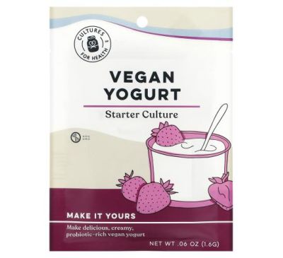 Cultures for Health, Веганский йогурт, 4 пакетика, 1,6 г (0,06 унции)