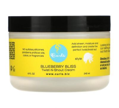 Curls, Blueberry Bliss, крем Twist-N-Shout, 240 мл (8 жидк. Унций)