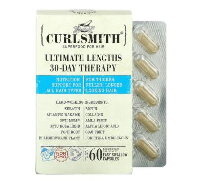 Curlsmith, Ultimate Lengths 30-Day Therapy, 60 Easy Swallow Capsules