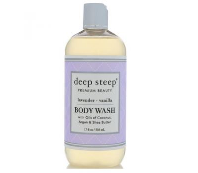 Deep Steep, Body Wash, Lavender - Vanilla, 17 fl oz (503 ml)