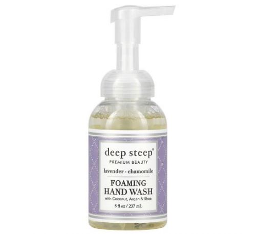 Deep Steep, Foaming Hand Wash with Coconut, Argan & Shea, Lavender-Chamomile, 8 fl oz (237 ml)