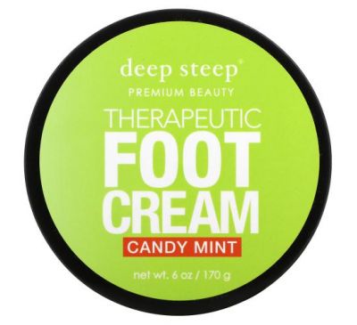 Deep Steep, Therapeutic Foot Cream, Candy Mint, 6 oz (170 g)