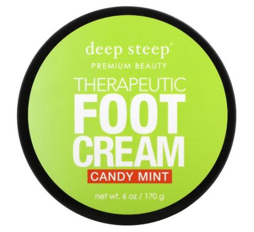 Deep Steep, Therapeutic Foot Cream, Candy Mint, 6 oz (170 g)