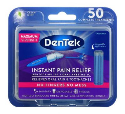 DenTek, Instant Pain Relief, Maximum Strength, Clean Mint, 1 Kit