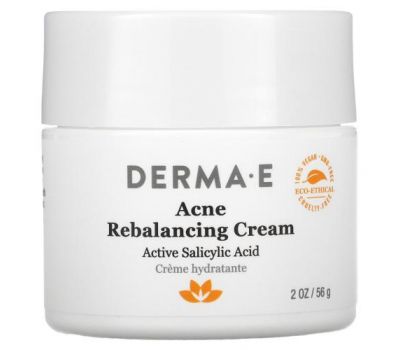 Derma E, Acne Rebalancing Cream, Active Salicylic Acid, 2 oz (56 g)