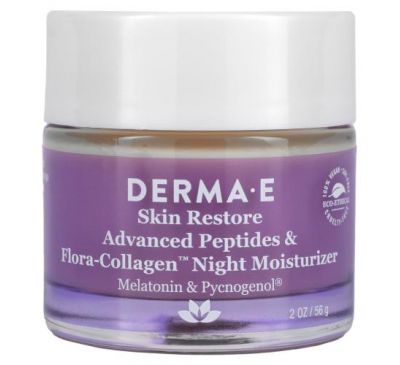 Derma E, Advanced Peptides & Flora-Collagen Night Moisturizer, 2 oz (56 g)