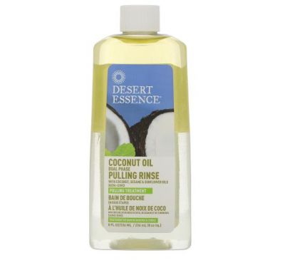 Desert Essence, Coconut Oil Dual Phase, Pulling Rinse, 8 fl oz (236 ml)