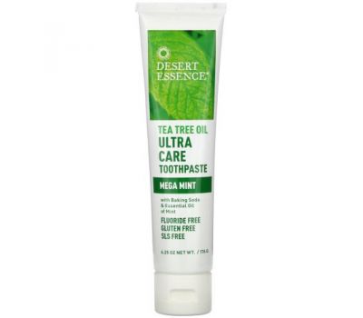 Desert Essence, Tea Tree Oil Ultra Care Toothpaste, Mega Mint, 6.25 oz (176 g)