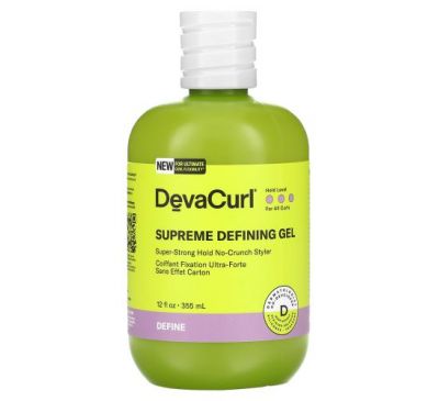 DevaCurl, Supreme Defining Gel, стайлер для укладки волос сверхсильной фиксации, 355 мл (12 жидк. Унций)