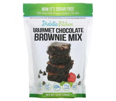 Diabetic Kitchen, Gourmet Chocolate Brownie Mix, 10 oz (284 g)