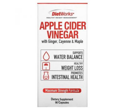 DietWorks, Apple Cider Vinegar, 90 Capsules