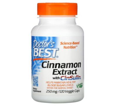 Doctor's Best, Cinnamon Extract with CinSulin, 250 mg, 120 Veggie Caps
