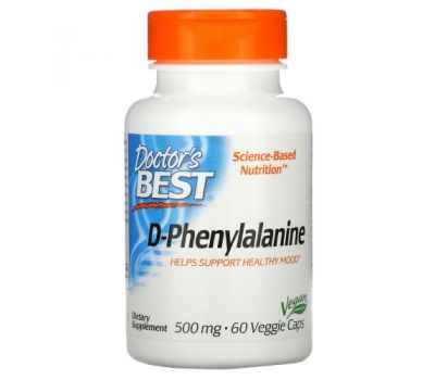 Doctor's Best, D-Phenylalanine, 500 mg, 60 Veggie Caps