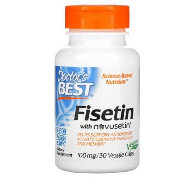 Doctor's Best, физетин с Novusetin, 100 мг, 30 вегетарианских капсул