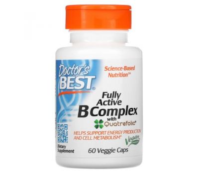 Doctor's Best, Fully Active B Complex with Quatrefolic, 60 Veggie Caps