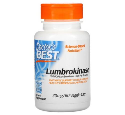 Doctor's Best, Lumbrokinase, 20 mg, 60 Veggie Caps